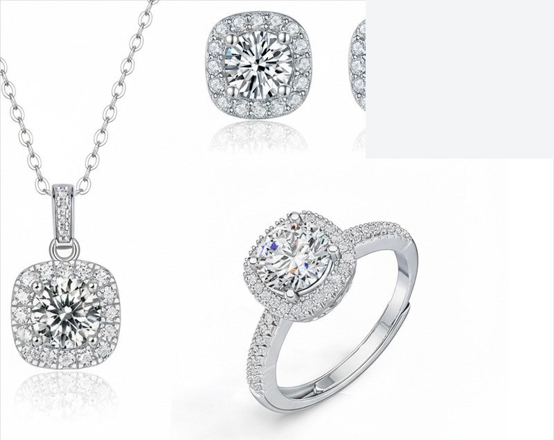 Bezel-Set Chain Necklace — 925 sterling silver, image 1 of 3