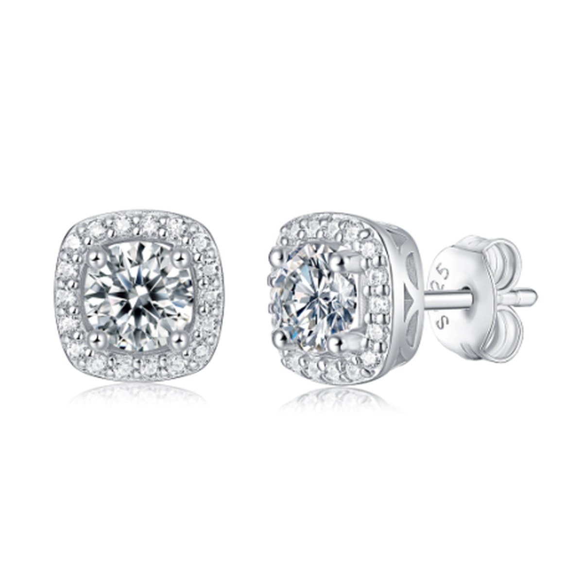 Square Knot Studs 0.5 Ct — 925 sterling silver, image 1 of 1