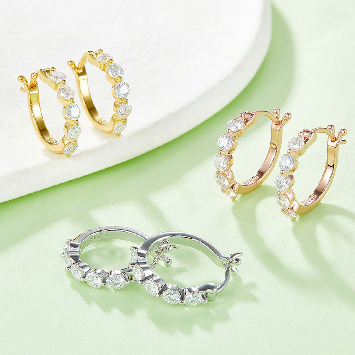 Falling Osmanthus Earrings — 925 sterling silver, image 1 of 5