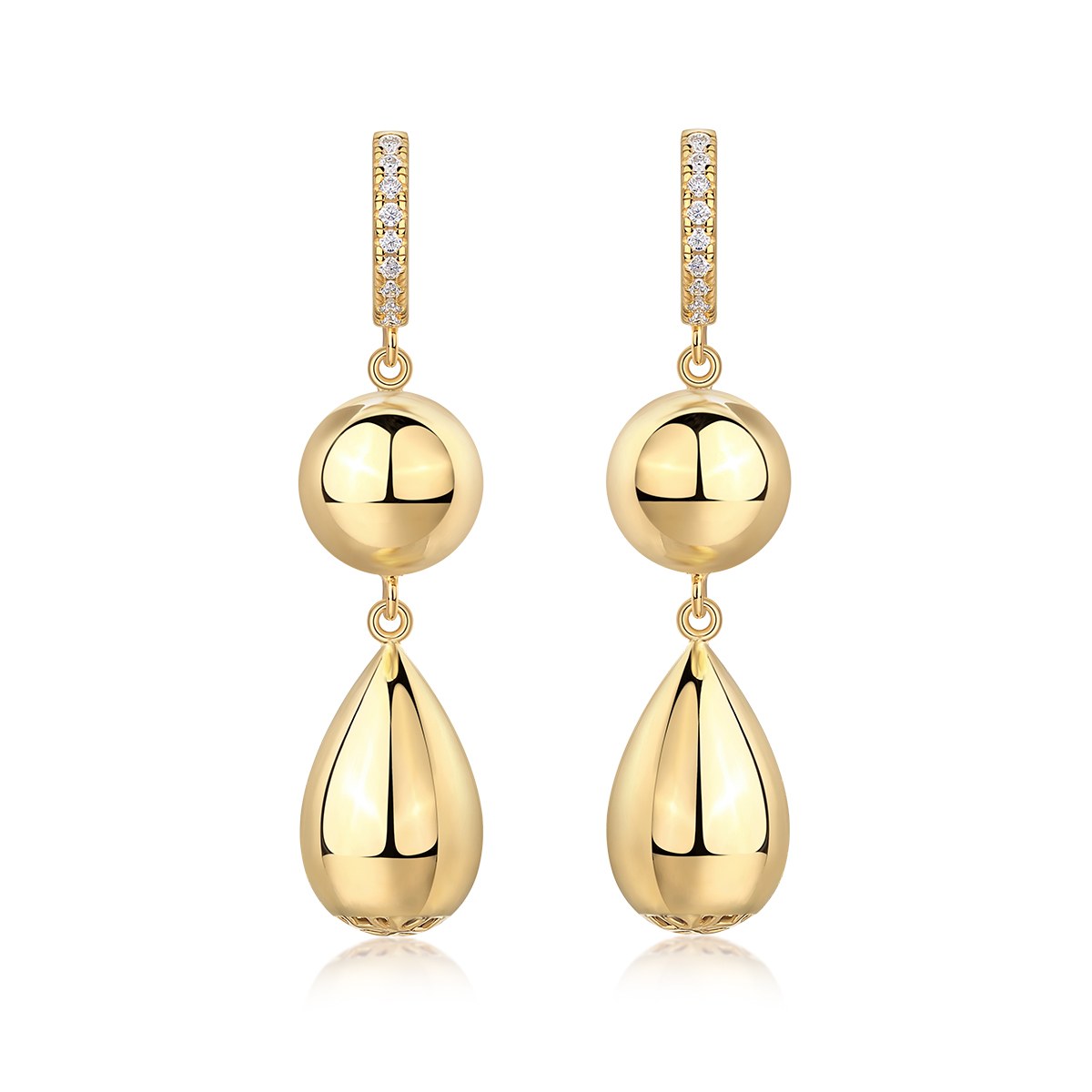 Gourd of Fortune Earrings — 925 sterling silver, image 1 of 1