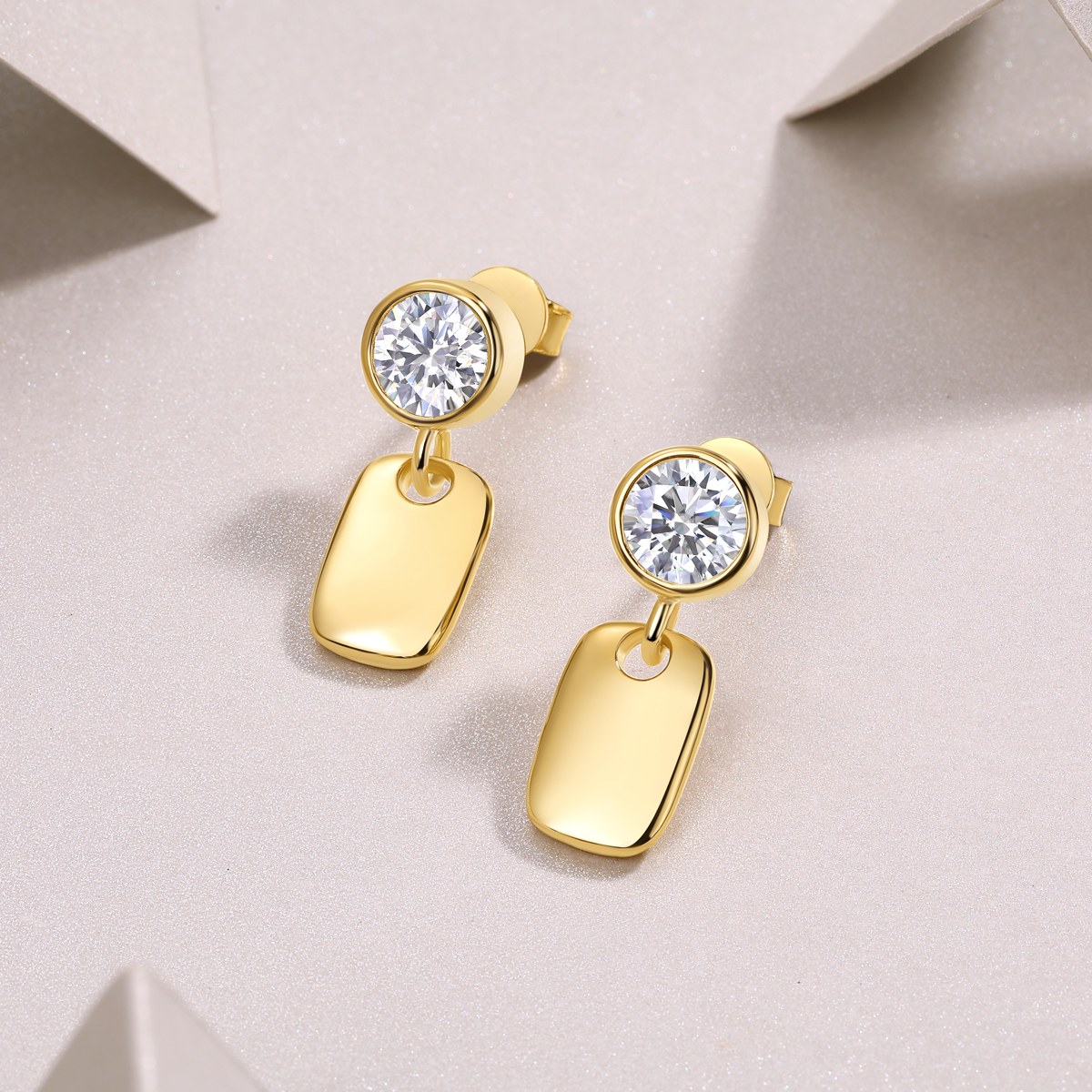 Geometric Starlight Earrings — 925 sterling silver, image 1 of 3