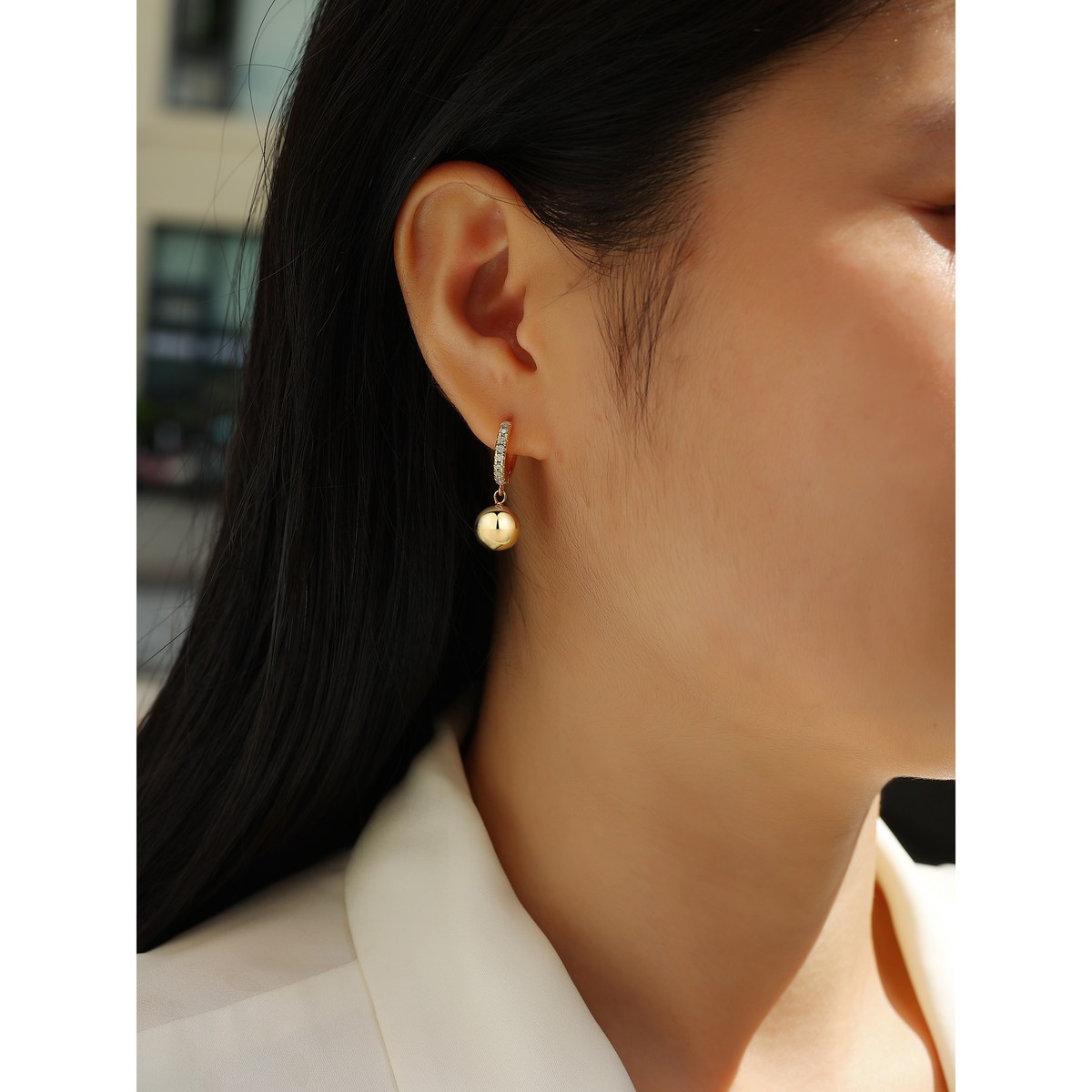 Pearls on Jade Earrings — 925 sterling silver, image 1 of 4