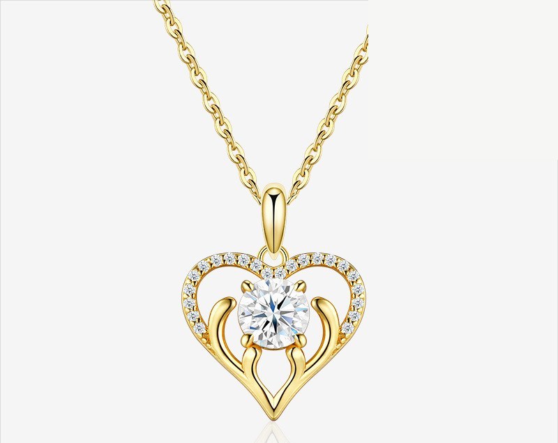 Heart Chain Necklace — 925 sterling silver, image 1 of 3