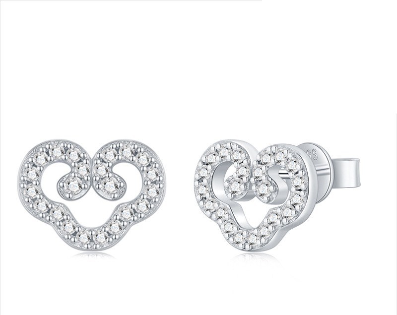 Heart Studs Earrings — 925 sterling silver, image 1 of 2