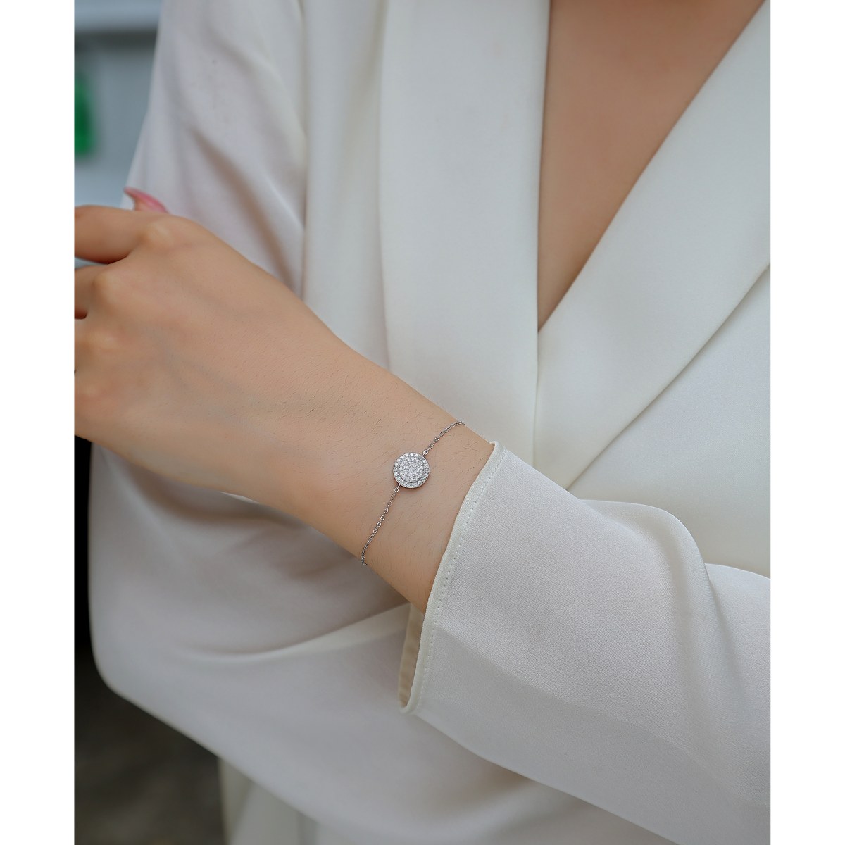 Gold and Jade Bracelet — 925 sterling silver, image 1 of 4