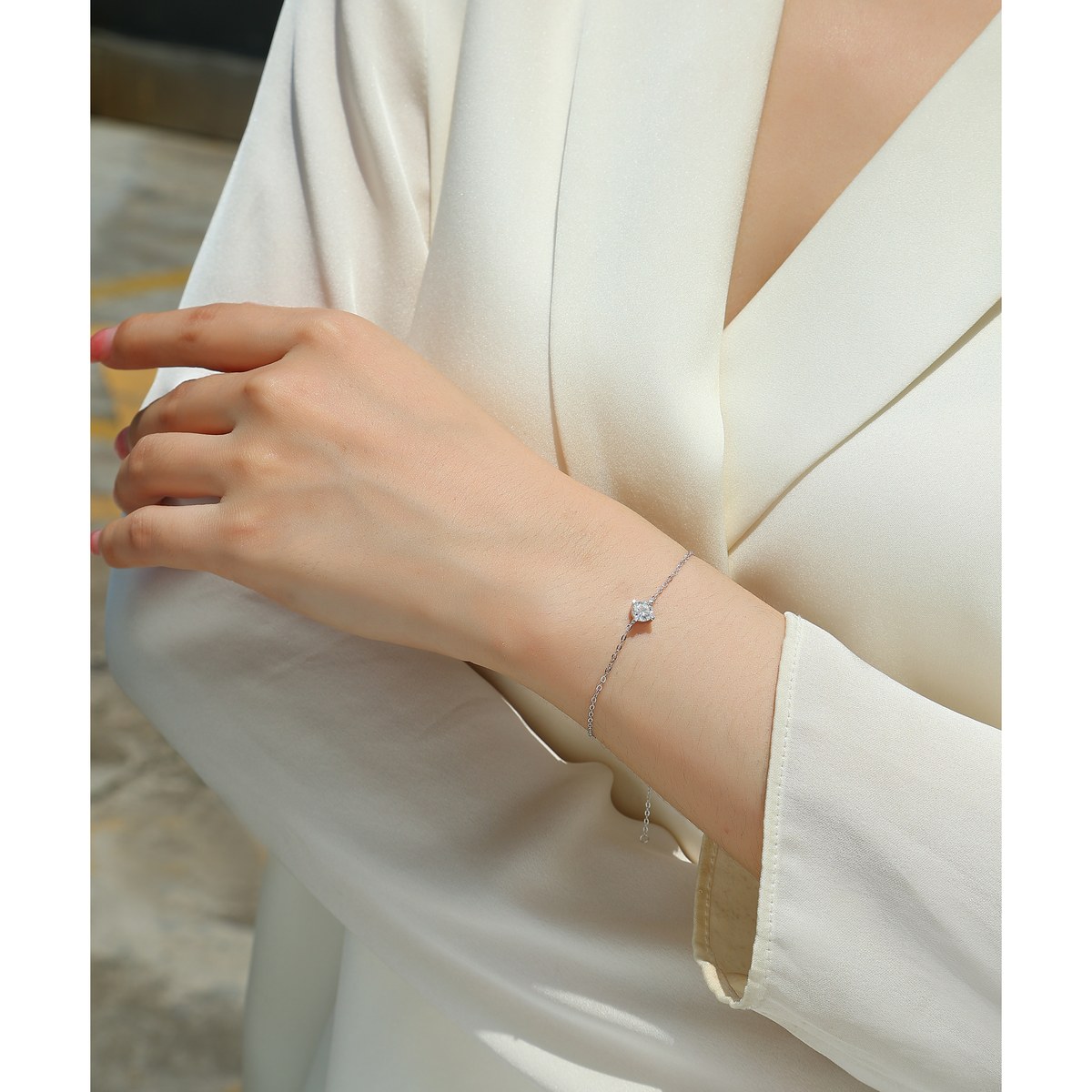 Cross Chain Bracelet — 925 sterling silver, image 1 of 3