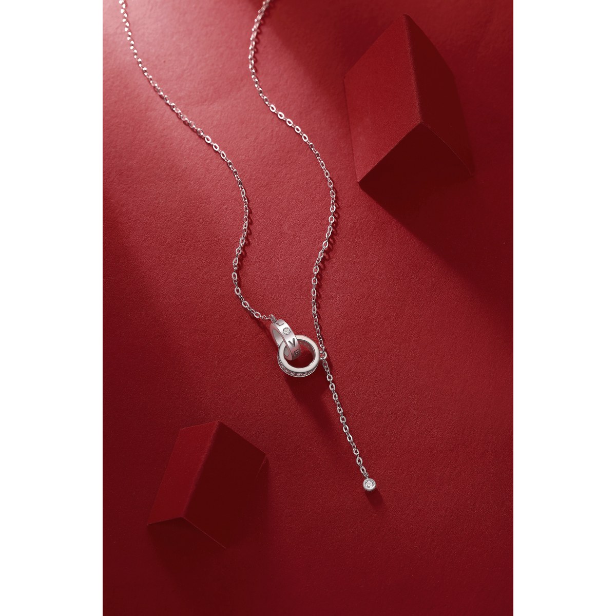 Linked Rings Necklace — 925 sterling silver, image 1 of 5