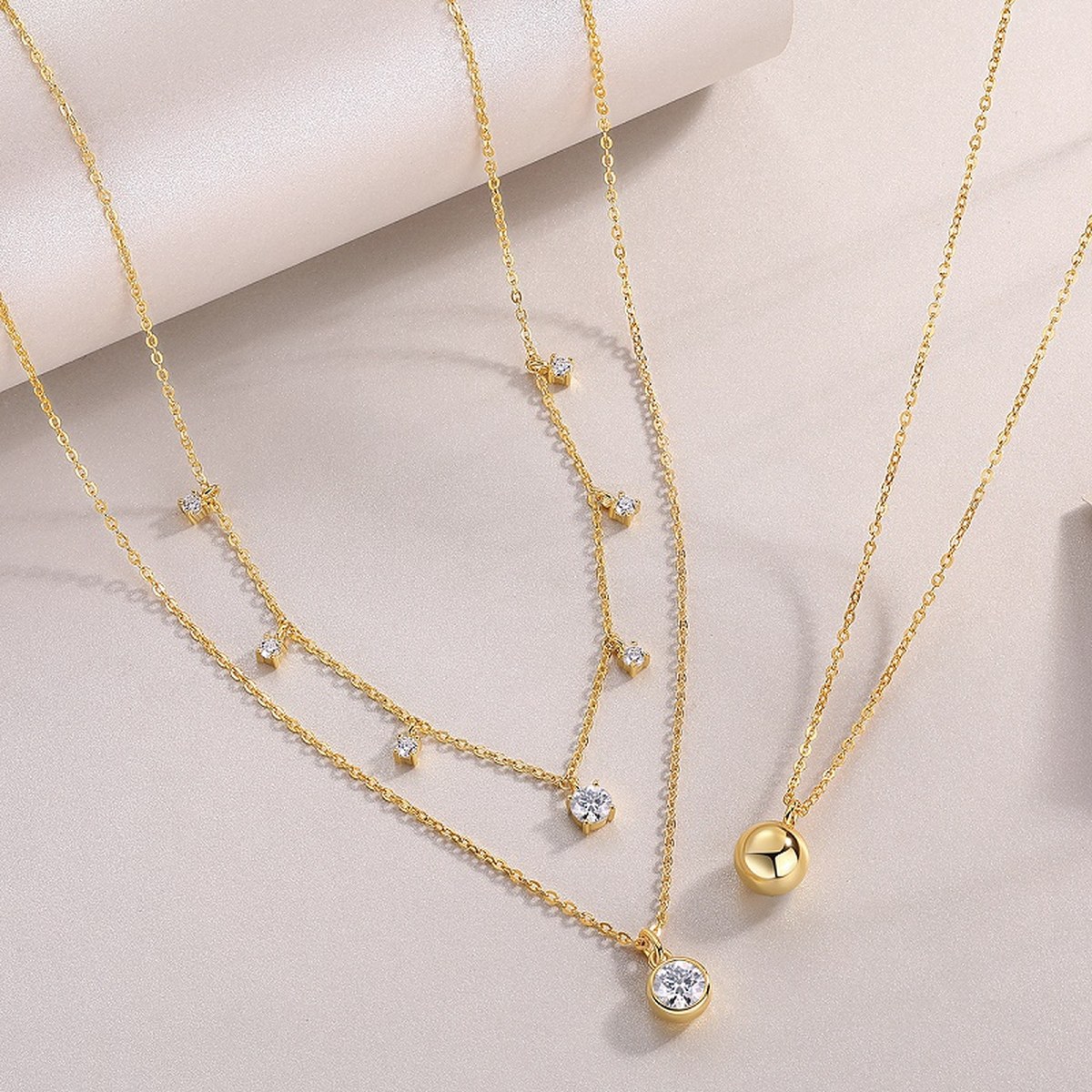 Stacked Stars Necklace — 925 sterling silver, image 1 of 3