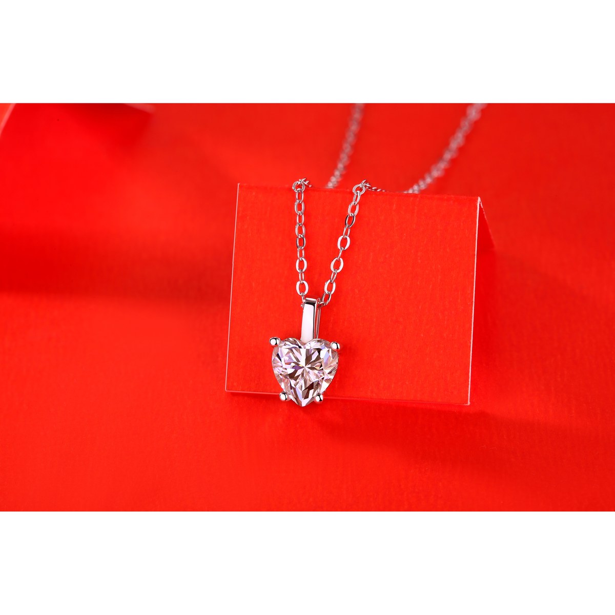 Diamond Heart Necklace — 925 sterling silver, image 1 of 5