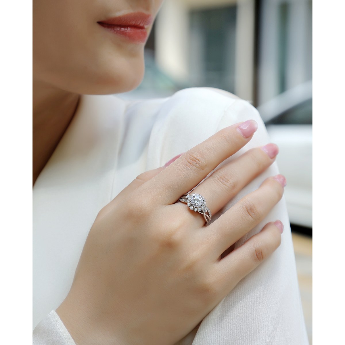 White-Hair Vow Ring — 925 sterling silver, image 1 of 3