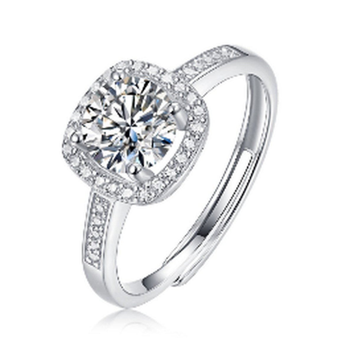 Square and True Ring 1 Ct — 925 sterling silver, image 1 of 1