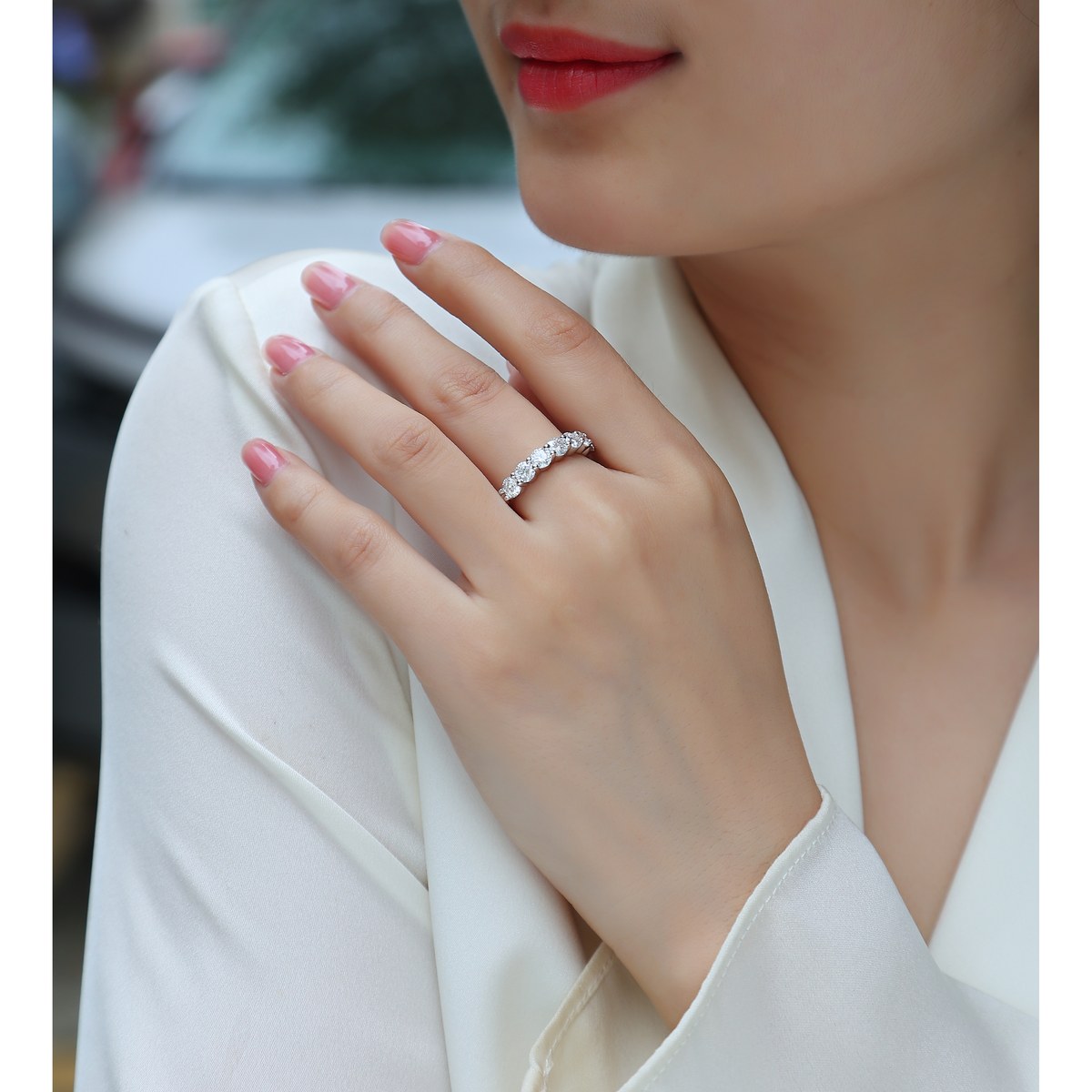 Blooms and Full Moon Ring — 925 sterling silver, image 1 of 5