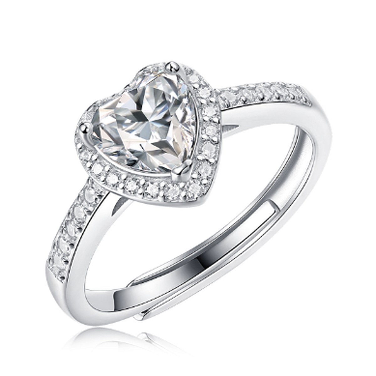 Ice Heart in Jade Ring — 925 sterling silver, image 1 of 1