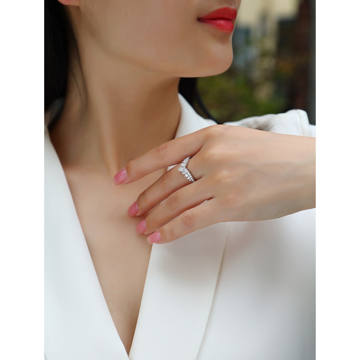 Holding Fine Jade Ring — 925 sterling silver, image 1 of 5