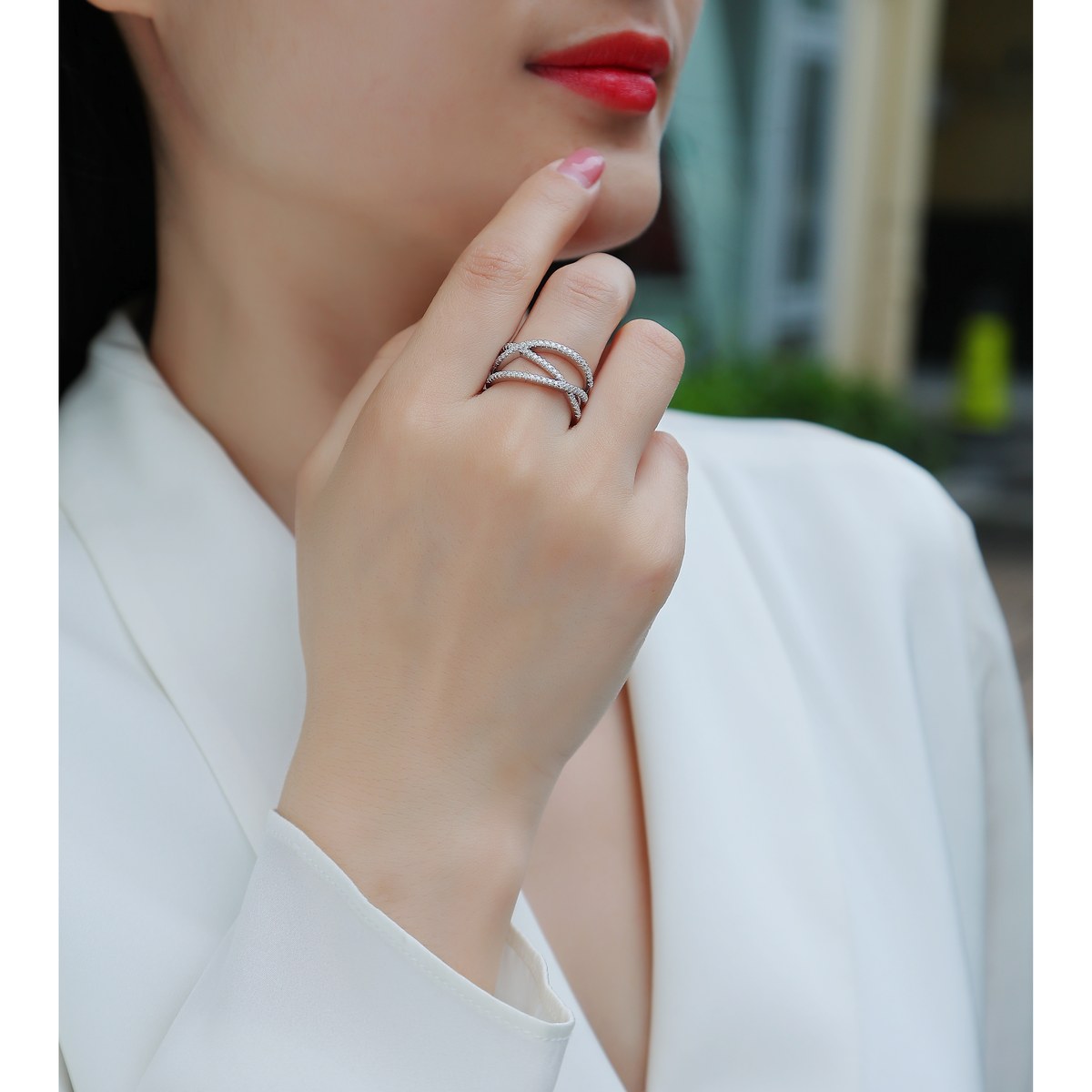 Crossing Paths Ring — 925 sterling silver, image 1 of 3
