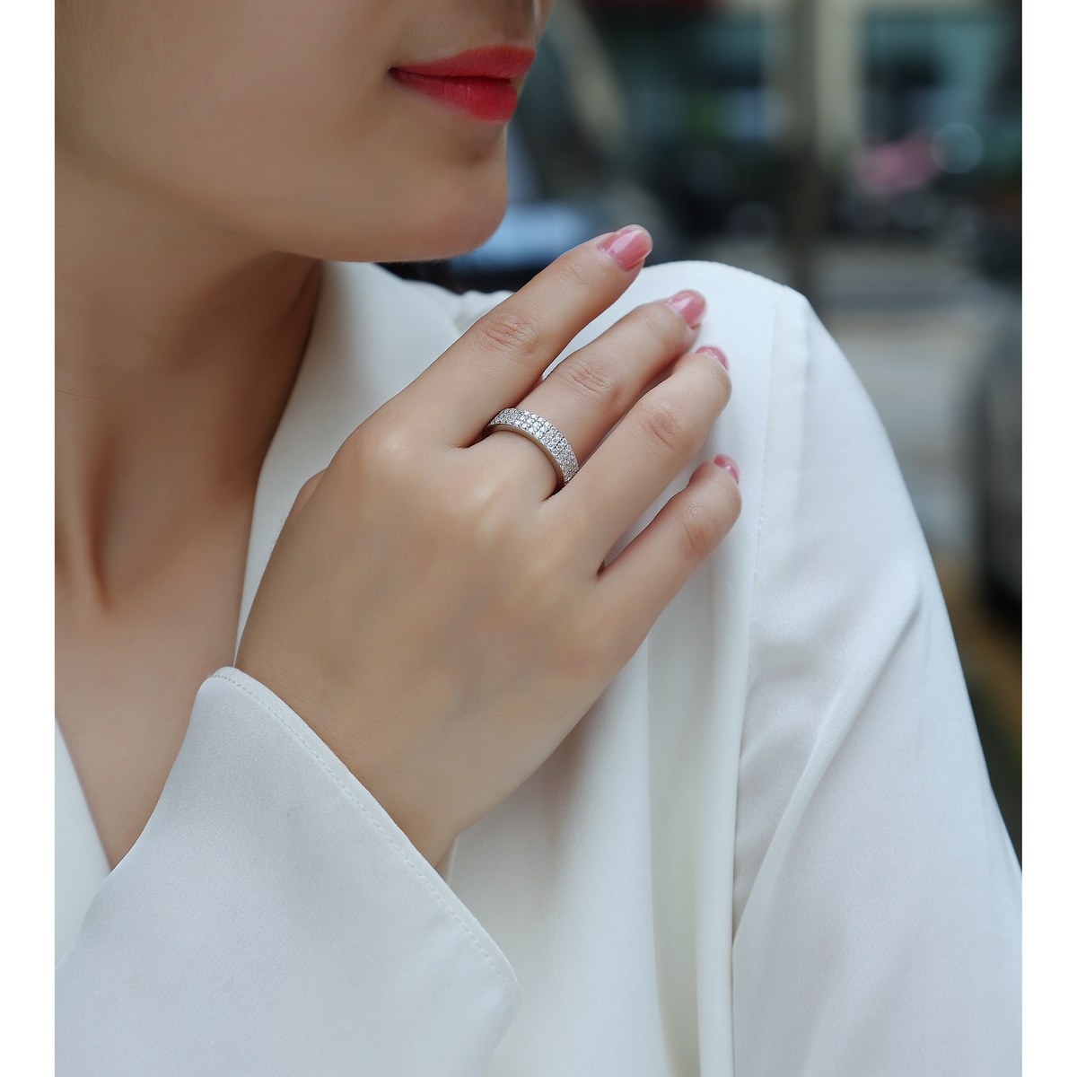 Pave Eternity Band Ring — 925 sterling silver, image 1 of 4