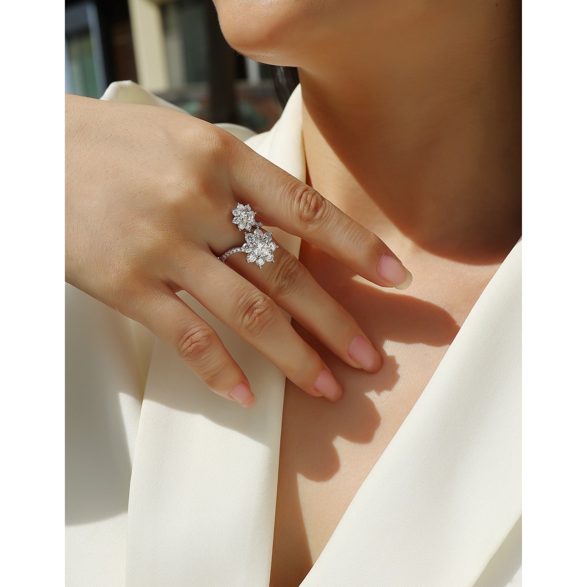 Dew on Petals Ring — 925 sterling silver, image 1 of 3