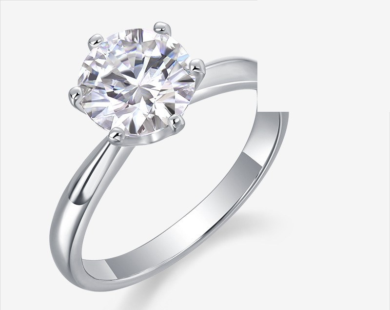 Six-Prong Closed Band Ring — 925 sterling silver, image 1 of 4