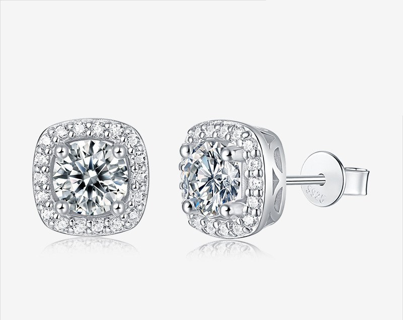 Square Studs Earrings — 925 sterling silver, image 1 of 3